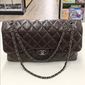 Chanel Classic Jumbo Double Frap Brown Bag